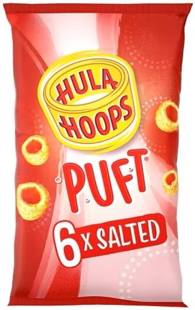 HULA HOOPS Puft Salted Flavour Wheat & Potato Rings 6 x 15g