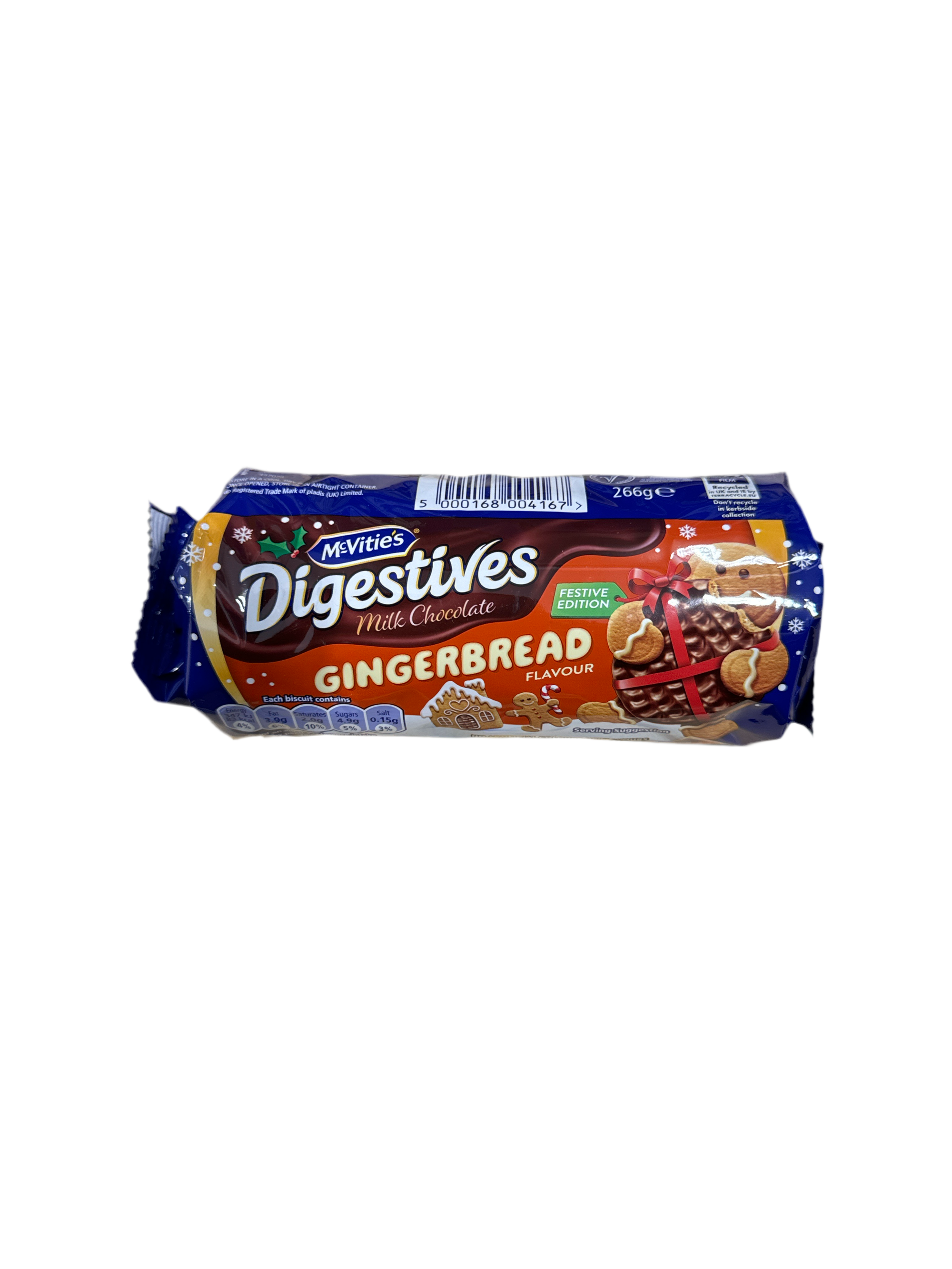 McVities Milk Chocolate Digestives Gingerbread 266g