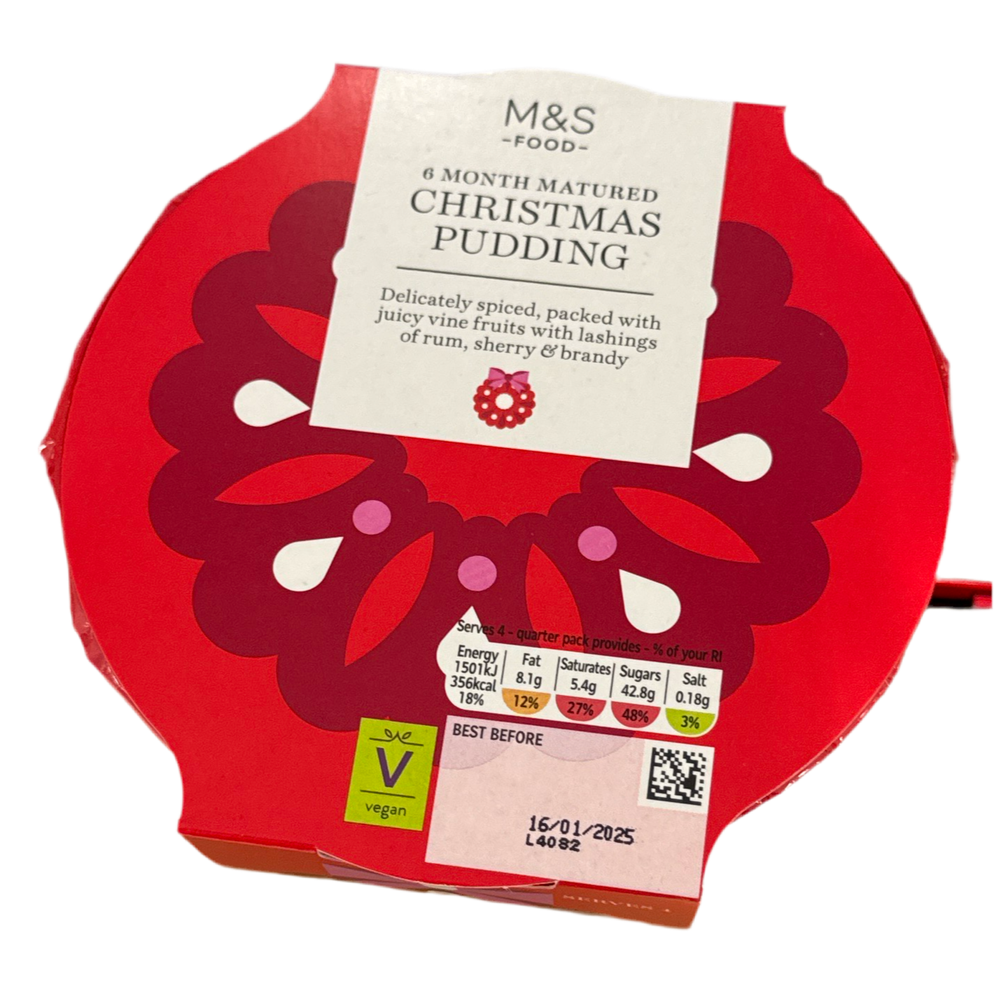 M&S 6 Month Christmas Pudding 400g