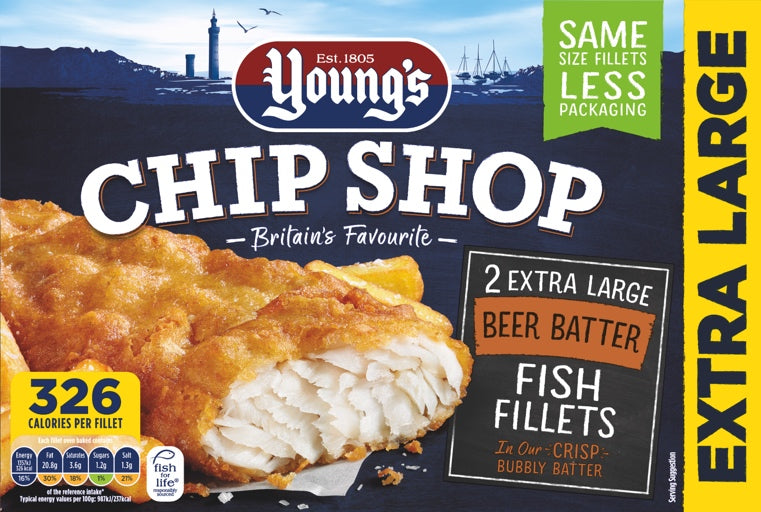 Youngs 2 Extra Large Beer Battered Fish Fillets