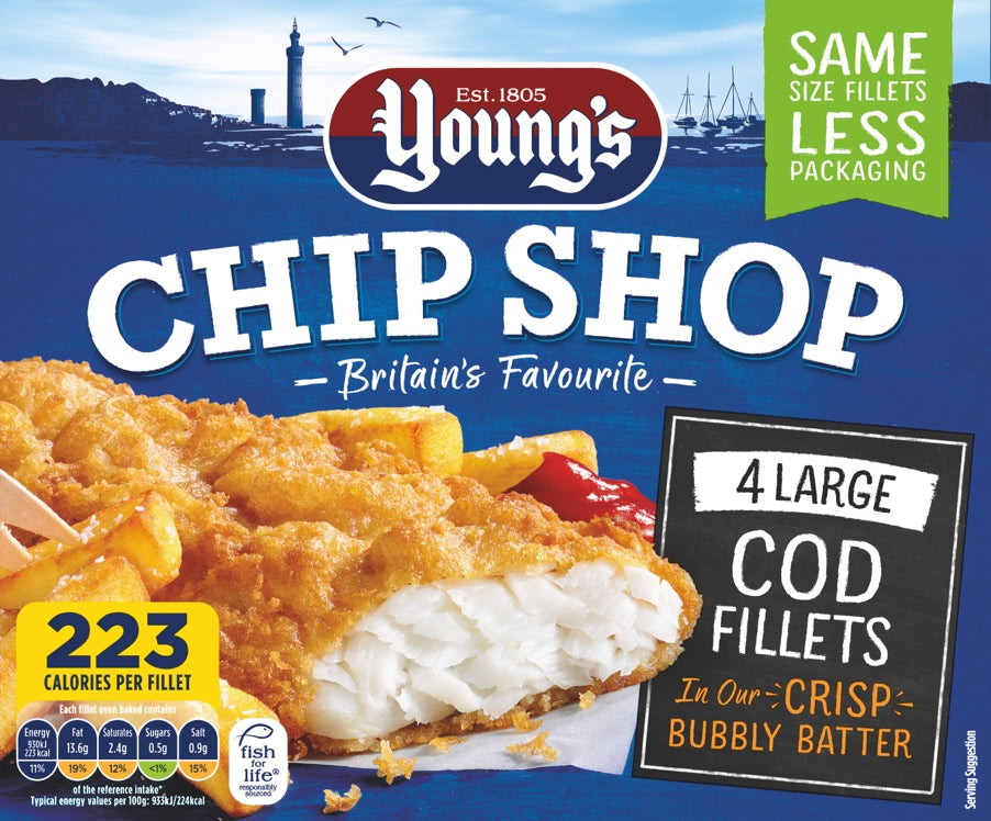 Youngs Chip Shop 4 Piece Cod Fillets