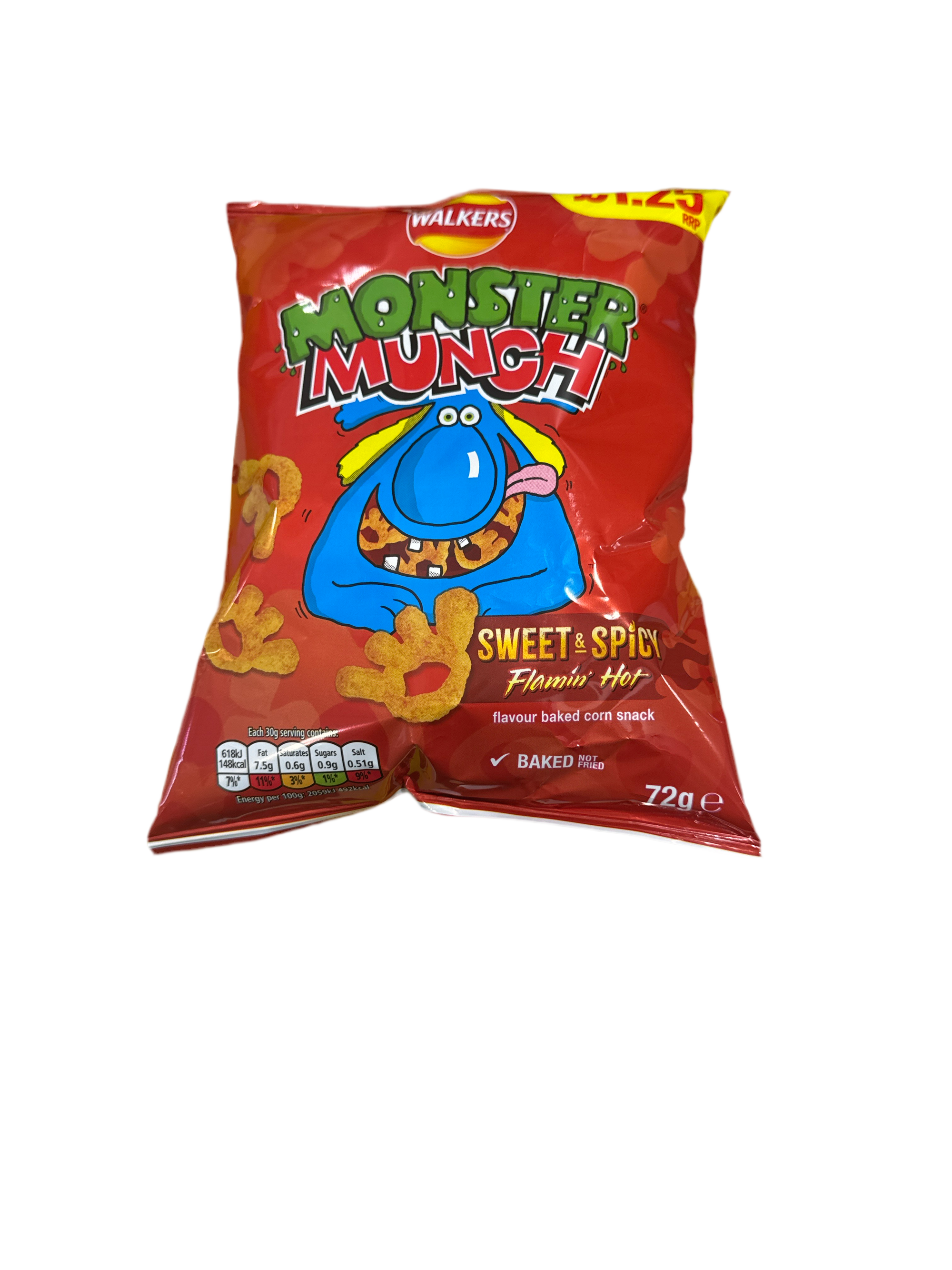 Walkers Monster Munch Flamin' Hot- 72g sweet n spicy