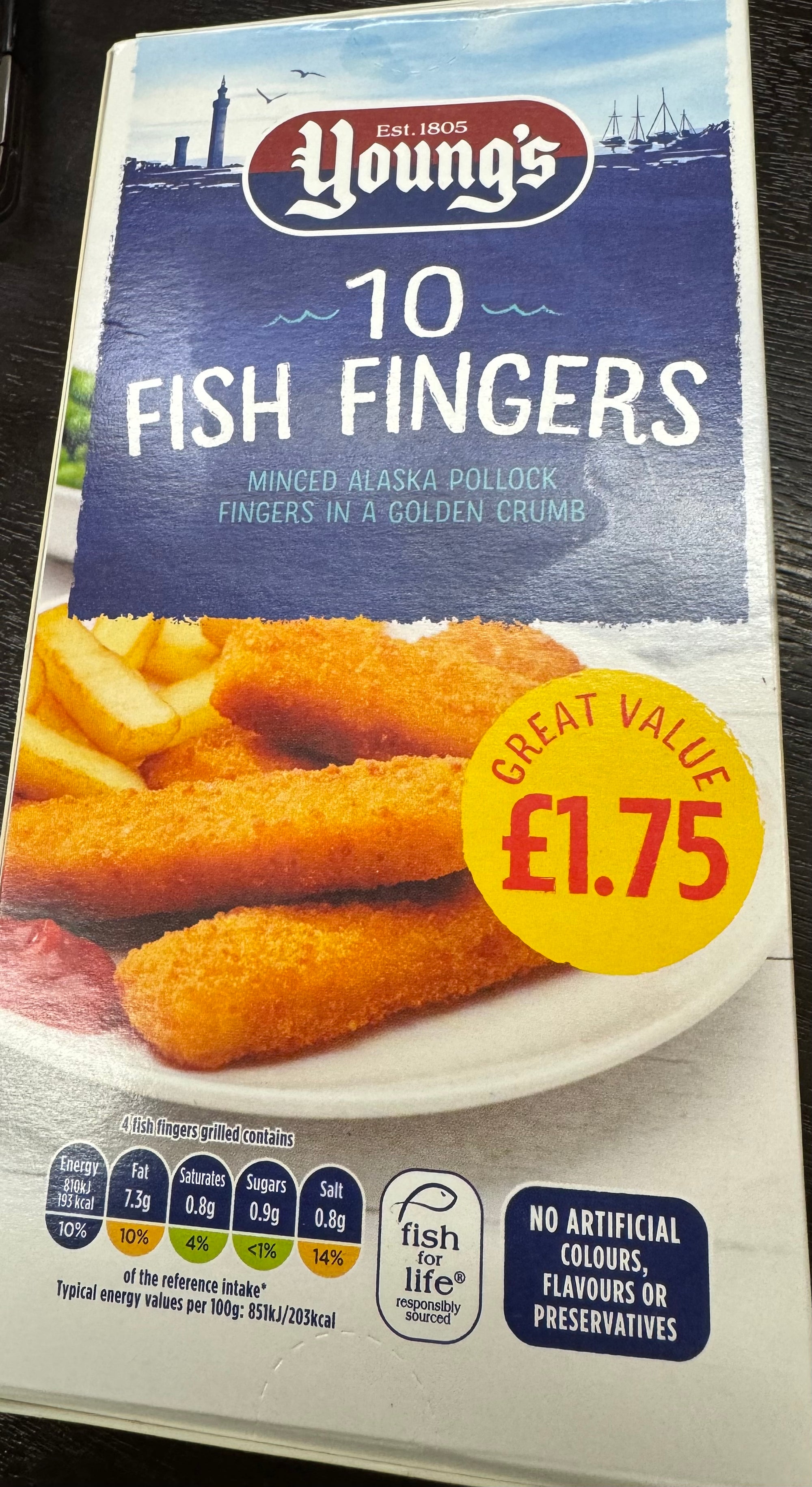 Youngs 10 fish Fingers