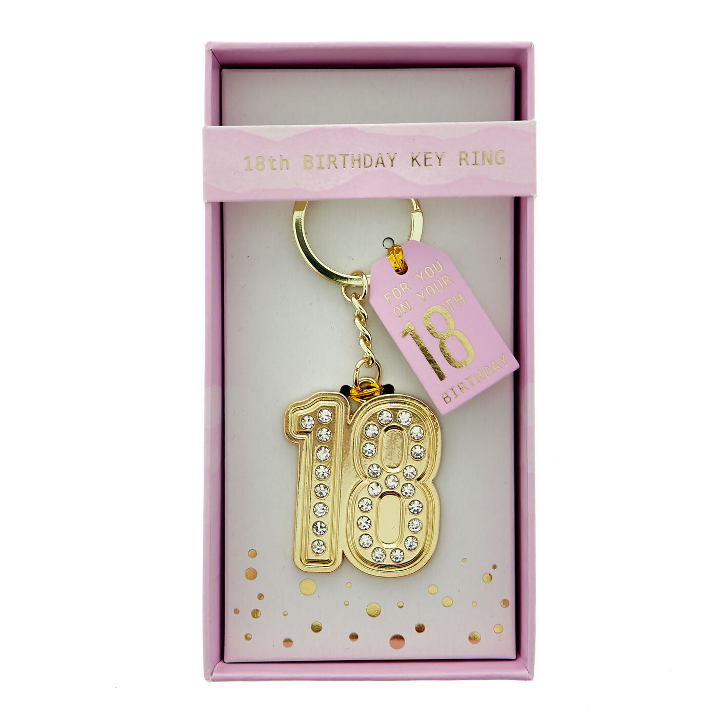 18th Birthday keyring pink