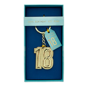 18th Birthday keyring Blue