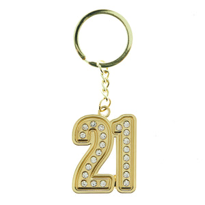 21st Birthday keyring pink