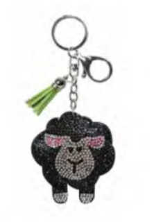 Rhinestone Black Sheep Keyring