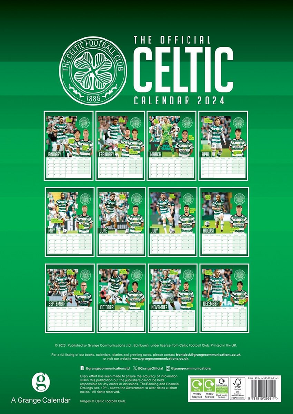 Celtic 2024 Calendar Little taste of home