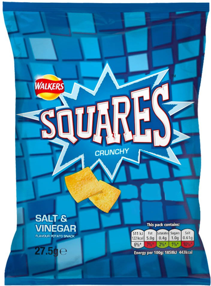 Walkers Salt and Vinegar Squares 27.5g